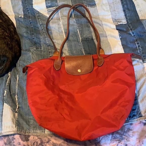Red Lonhchamp Long Strap tote - Picture 4 of 4